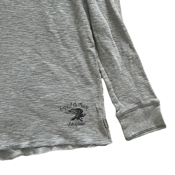 Undefeated Expect No Mercy Cotton Waffle Long Sleeves Gray Size L - Picture 2 of 5
